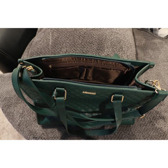 LoveVook Green Lunch Tote Bag 15.6 Laptop with Insulated Food Compartment - Picture 5 of 7